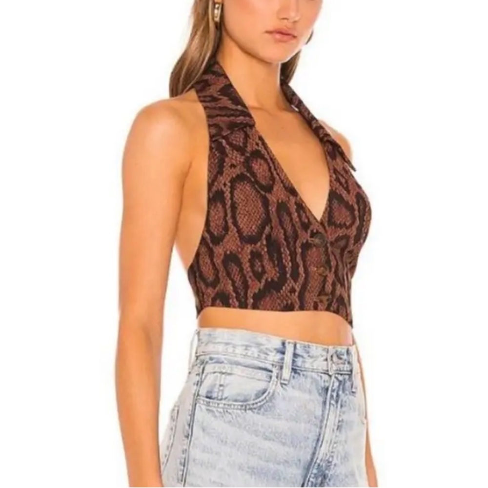 Danielle Bernstein Bella Snakeskin Pattern Halter… - image 1